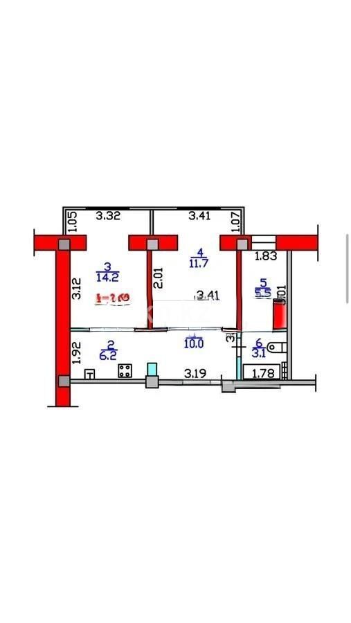 Продажа 3-комнатной квартиры, 50.7 м² - Продажа трехкомнатных квартир в кирпичном доме в Алматы - страница 5 фото 7 из 7