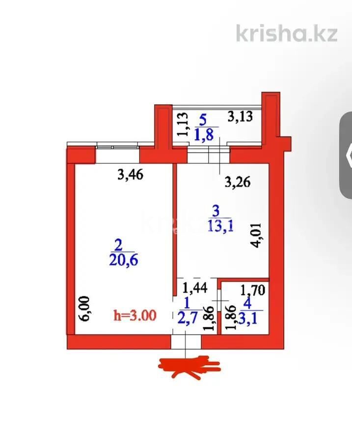Продажа 1-комнатной квартиры, 42 м² - Продажа однокомнатных квартир в р-не Сарайшык Астаны - страница 34 фото 1 из 1