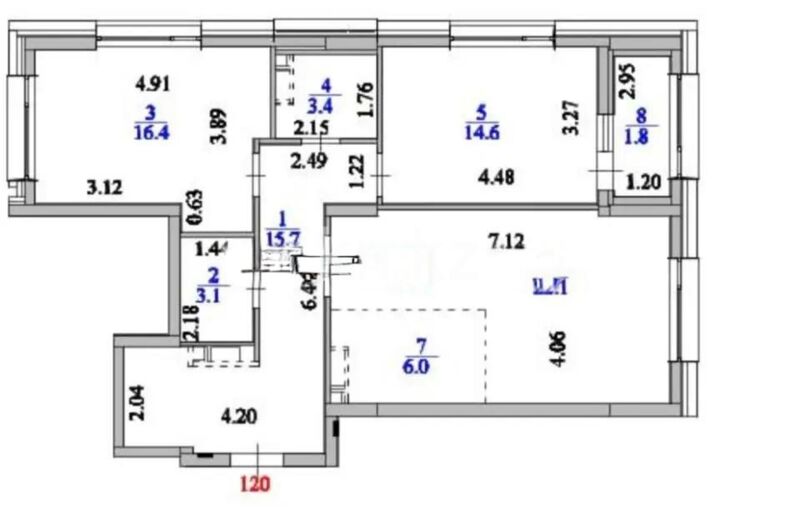Продажа 3-комнатной квартиры, 83.3 м² - Продажа трехкомнатных квартир в блочном доме в Казахстане - страница 48 фото 8 из 8