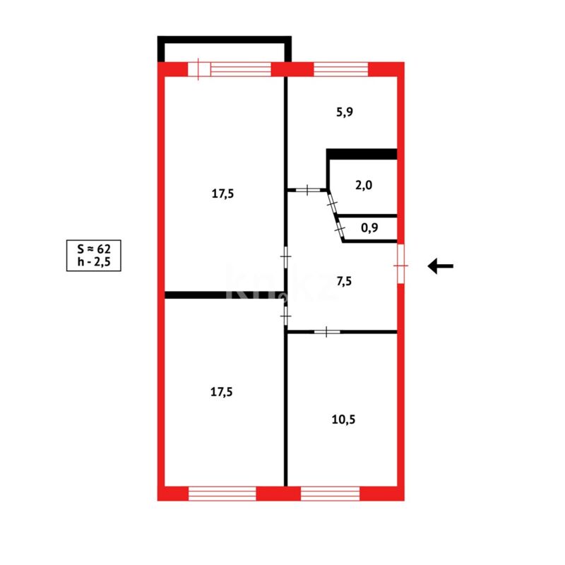 Продажа 3-комнатной квартиры, 62 м² - Продажа квартир в Караганде - страница 131 фото 12 из 12