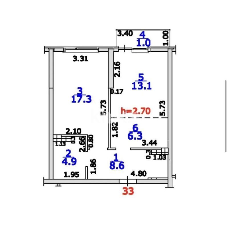 Продажа 2-комнатной квартиры, 52 м² - Аренда квартир посуточно в Балхаше фото 3 из 3