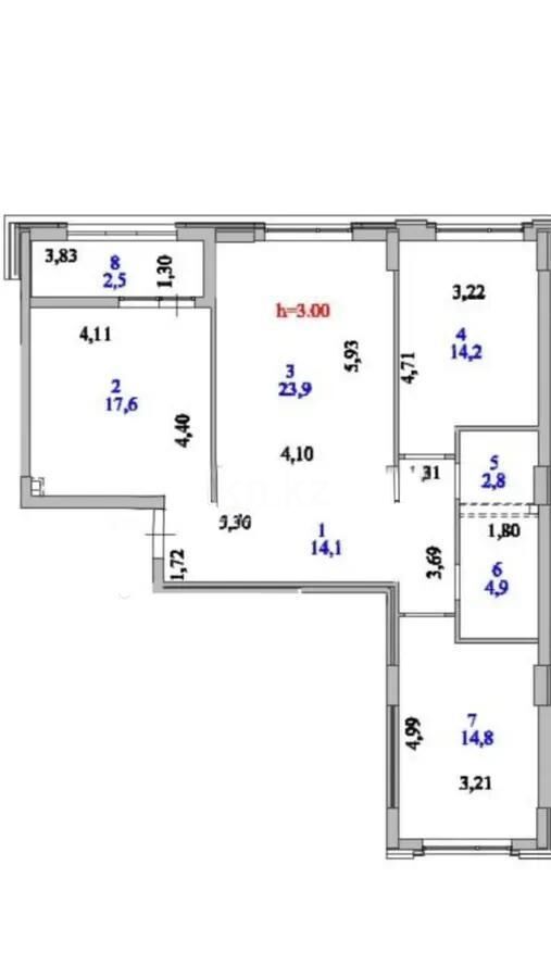 Продажа 3-комнатной квартиры, 94.8 м² - Продажа трехкомнатных квартир в блочном доме в Казахстане - страница 44 фото 1 из 1