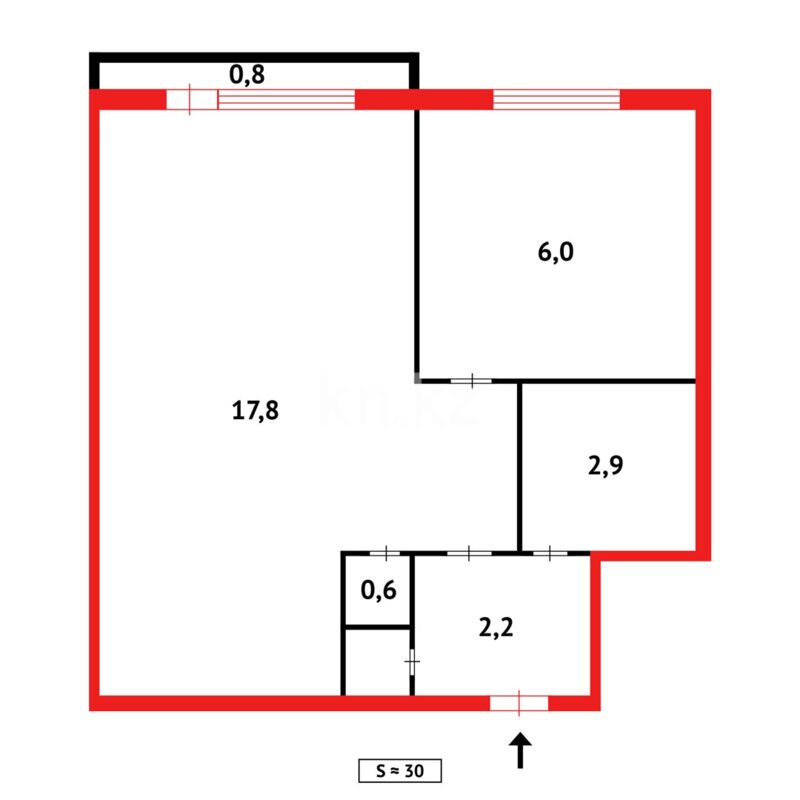 Продажа 1-комнатной квартиры, 31 м² - Продажа квартир в блочном доме в Темиртау - страница 7 фото 8 из 8