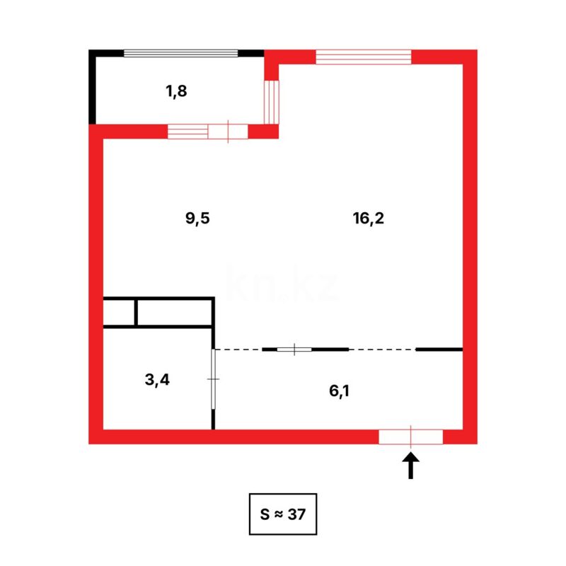 Продажа 1-комнатной квартиры, 37 м² - Продажа однокомнатных квартир в Астане - страница 160 фото 2 из 2