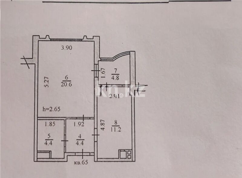 Продажа 1-комнатной квартиры, 45.5 м² - Продажа однокомнатных квартир в Алатауском р-не Алматы фото 5 из 5