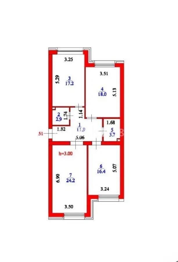 Продажа 3-комнатной квартиры, 94.3 м² - Продажа трехкомнатных квартир в блочном доме в Казахстане - страница 16 фото 1 из 1