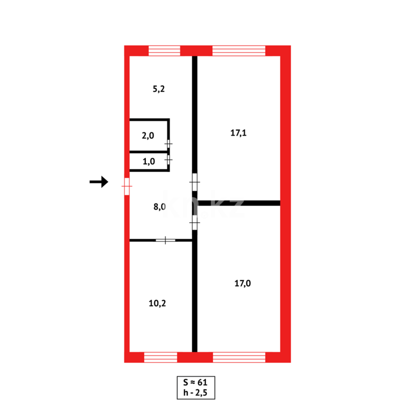 Продажа 3-комнатной квартиры, 61 м² - Продажа квартир в панельном доме в Казахстане - страница 233 фото 12 из 12