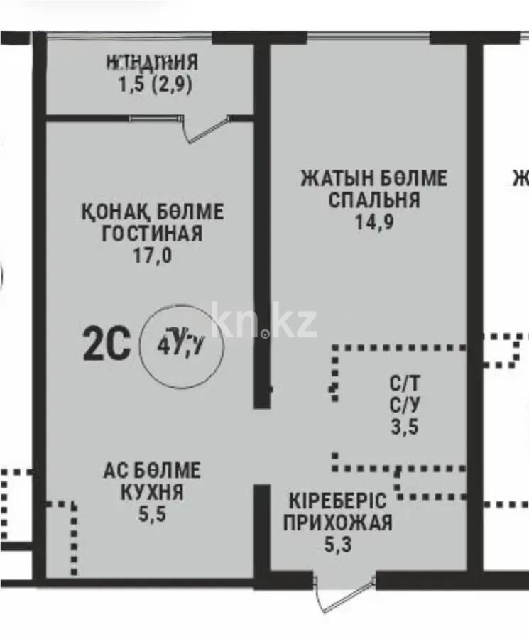 Продажа 2-комнатной квартиры, 47.7 м² - Продажа квартир от собственников в Алматы - страница 305 фото 1 из 1