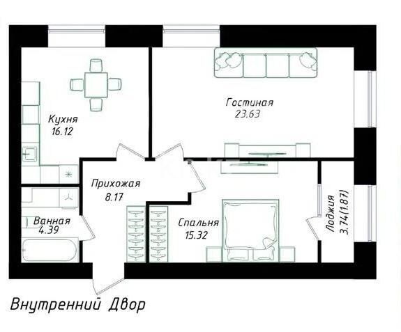 Продажа 2-комнатной квартиры, 70 м² - Продажа квартир в кирпичном доме в Казахстане - страница 69 фото 1 из 1