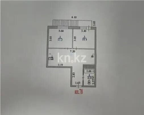 Продажа 3-комнатной квартиры, 50 м² - Продажа квартир в Ауэзовском р-не Алматы фото 4 из 4