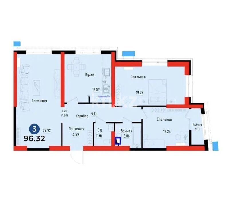 Продажа 3-комнатной квартиры, 96.32 м² - Продажа трехкомнатных квартир в Алмалинском р-не Алматы - страница 15 фото 2 из 2