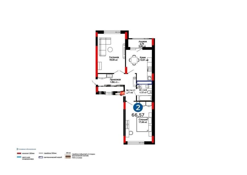 Продажа 2-комнатной квартиры, 66.57 м² - Продажа двухкомнатных квартир в р-не Есиль Астаны - страница 35 фото 6 из 6