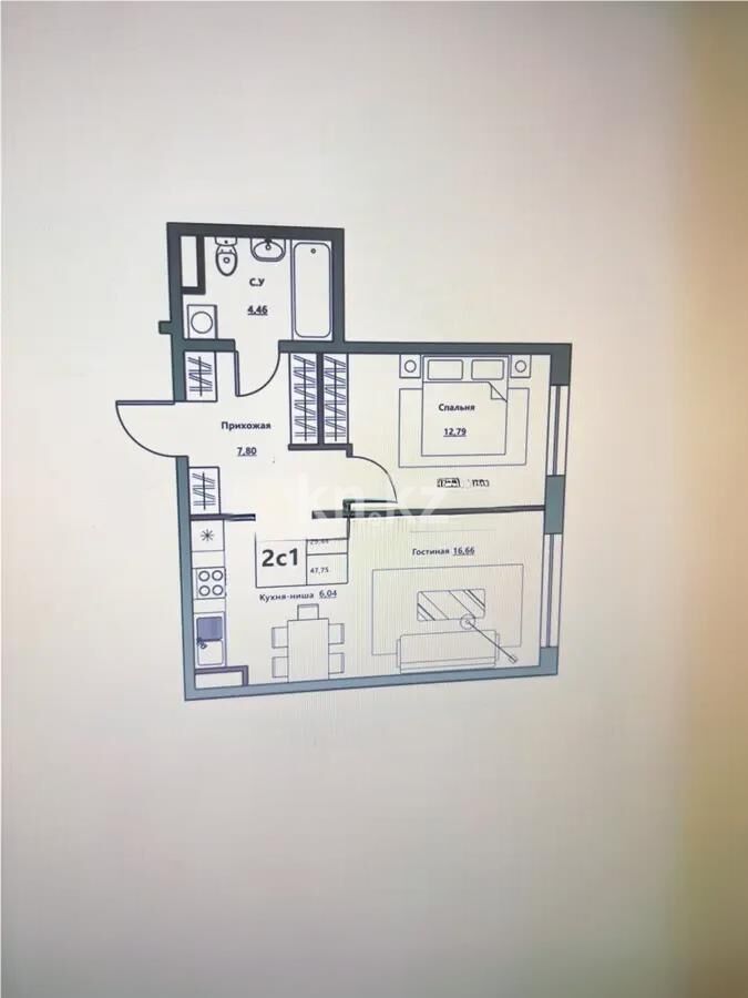 Продажа 2-комнатной квартиры, 48 м² - Продажа двухкомнатных квартир в Турксибском р-не Алматы - страница 16 фото 2 из 2