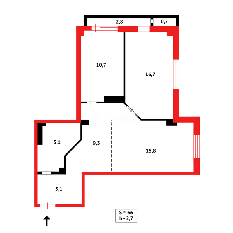 Продажа 2-комнатной квартиры, 66 м² - Продажа квартир в кирпичном доме в Астане - страница 224 фото 7 из 7