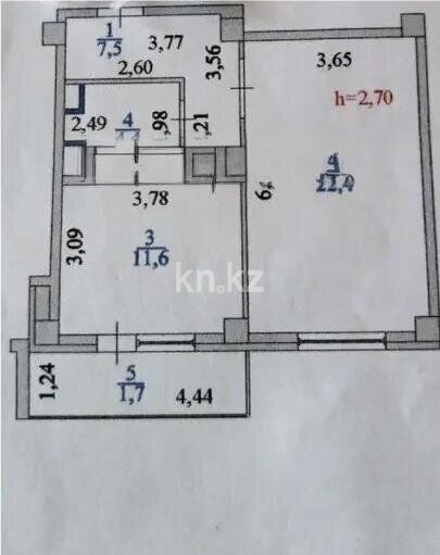 Продажа 1-комнатной квартиры, 47.6 м² - Продажа зданий в Усть-Каменогорске фото 5 из 5