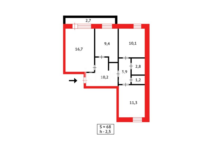 Продажа 3-комнатной квартиры, 68 м² - Продажа трехкомнатных квартир в Темиртау фото 18 из 18