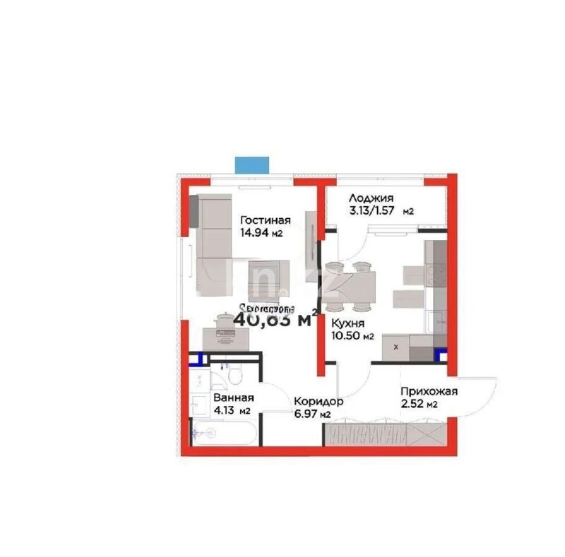 Продажа 2-комнатной квартиры, 40 м² - Продажа двухкомнатных квартир в монолитном доме в Казахстане - страница 10 фото 1 из 1