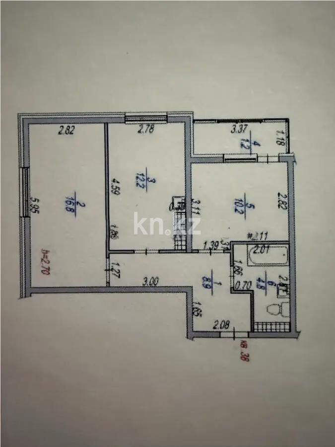 Продажа 2-комнатной квартиры, 54.1 м² - Продажа двухкомнатных квартир в монолитно-каркасном доме в Алматы - страница 9 фото 1 из 1