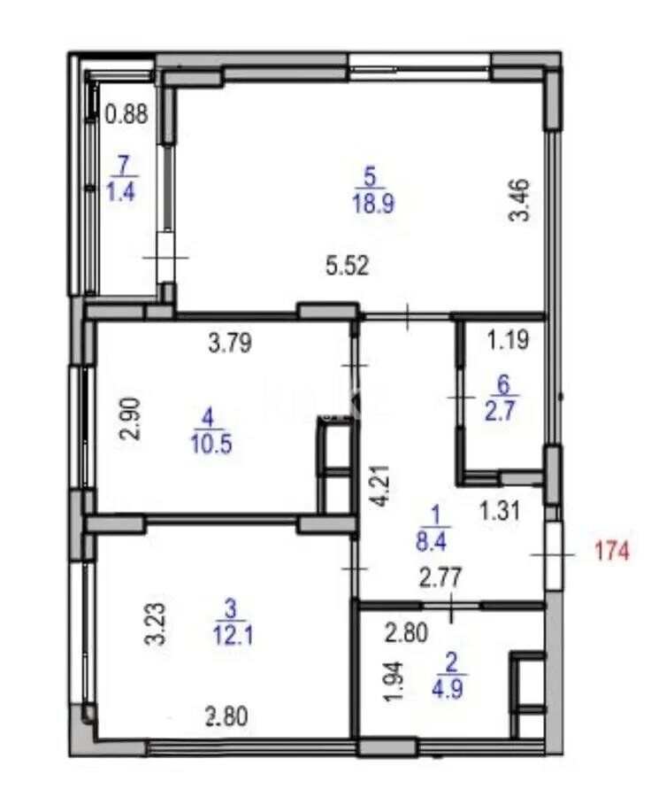 Продажа 2-комнатной квартиры, 60 м² - Продажа квартир от собственников в Караганде фото 5 из 5