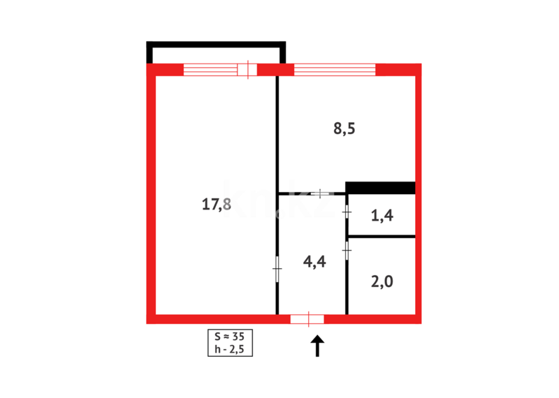 Продажа 1-комнатной квартиры, 35 м² - Продажа однокомнатных квартир в Темиртау - страница 7 фото 11 из 11