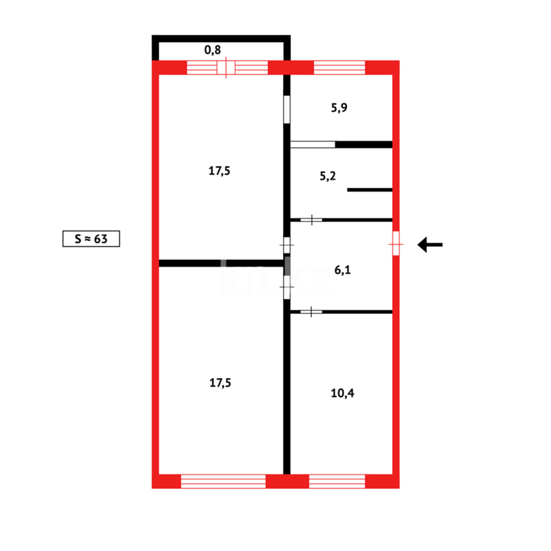 Продажа 3-комнатной квартиры, 61 м² - Продажа трехкомнатных квартир в Темиртау - страница 19 фото 20 из 20