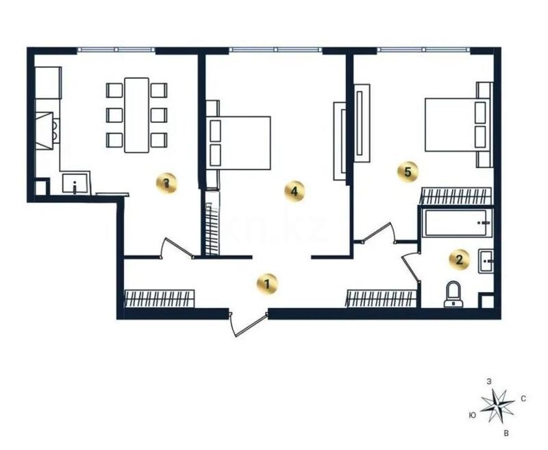Продажа 2-комнатной квартиры, 69.86 м² - Продажа двухкомнатных квартир в монолитно-каркасном доме в Казахстане - страница 201 фото 1 из 1