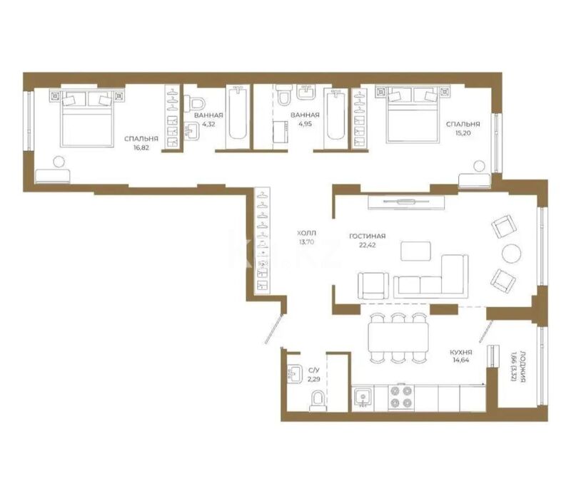 Продажа 5-комнатной квартиры, 167 м² - Продажа пятикомнатных и более квартир от собственников в Астане фото 1 из 2