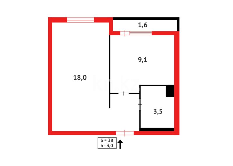 Продажа 2-комнатной квартиры, 38 м² - Продажа квартир в Казахстане - страница 176 фото 9 из 9