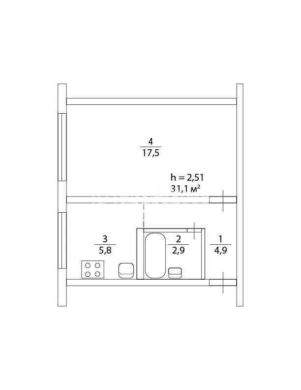 Продажа 1-комнатной квартиры, 31 м² - Продажа однокомнатных квартир в Ауэзовском р-не Алматы - страница 8 фото 4 из 4