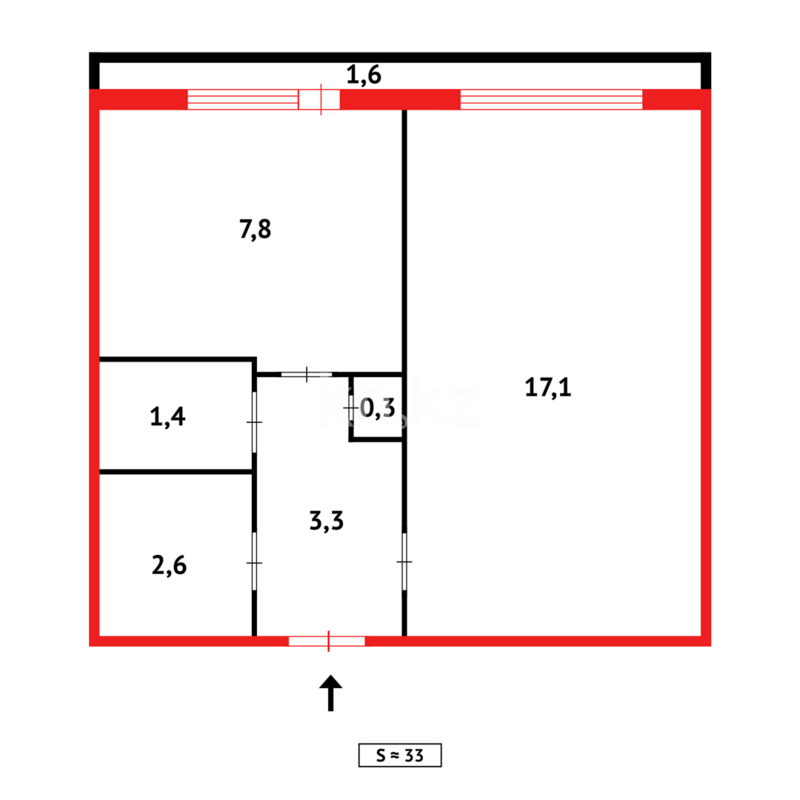 Продажа 1-комнатной квартиры, 33 м² - Продажа однокомнатных квартир в Темиртау - страница 7 фото 9 из 9