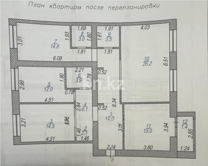 Продажа 4-комнатной квартиры, 117 м² - Продажа четырехкомнатных квартир в кирпичном доме в Казахстане - страница 2 фото 2 из 2