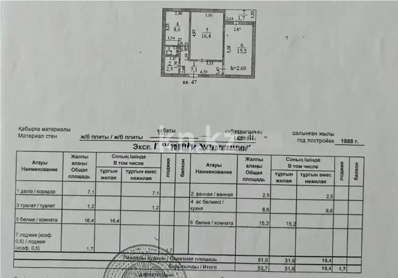 Продажа 2-комнатной квартиры, 52.7 м² - Продажа недвижимости в Казахстане - страница 31 фото 5 из 5