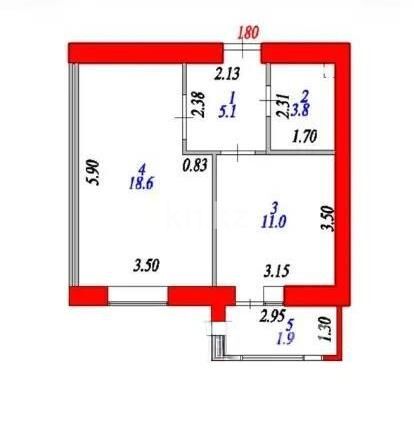 Продажа 1-комнатной квартиры, 40.4 м² - Продажа однокомнатных квартир в р-не Сарайшык Астаны - страница 33 фото 5 из 5