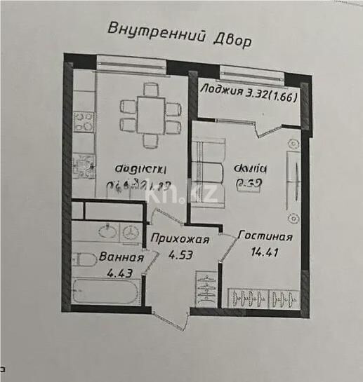 Продажа 1-комнатной квартиры, 36.6 м² - Продажа однокомнатных квартир в р-не Нура Астаны - страница 24 фото 1 из 1