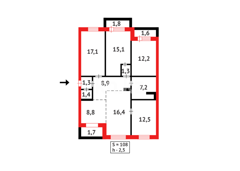Продажа 5-комнатной квартиры, 108 м² - Продажа пятикомнатных и более квартир в Темиртау фото 26 из 26
