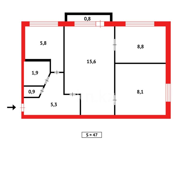 Продажа 3-комнатной квартиры, 47 м² - Продажа трехкомнатных квартир в Майкудуке Караганды - страница 5 фото 13 из 13