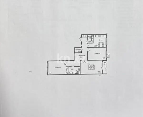 Продажа 3-комнатной квартиры, 87.64 м² - Продажа трехкомнатных квартир в блочном доме в Казахстане - страница 34 фото 2 из 2