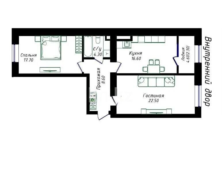 Продажа 2-комнатной квартиры, 72 м² - Продажа двухкомнатных квартир в р-не Есиль Астаны - страница 11 фото 1 из 1
