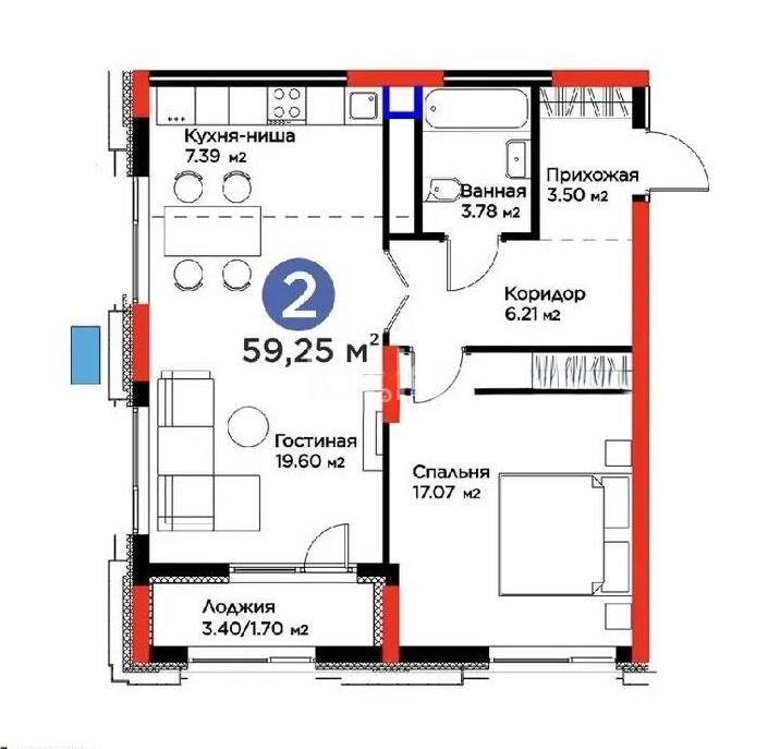 Продажа 2-комнатной квартиры, 60 м² - Продажа двухкомнатных квартир в р-не Нура Астаны - страница 57 фото 1 из 1