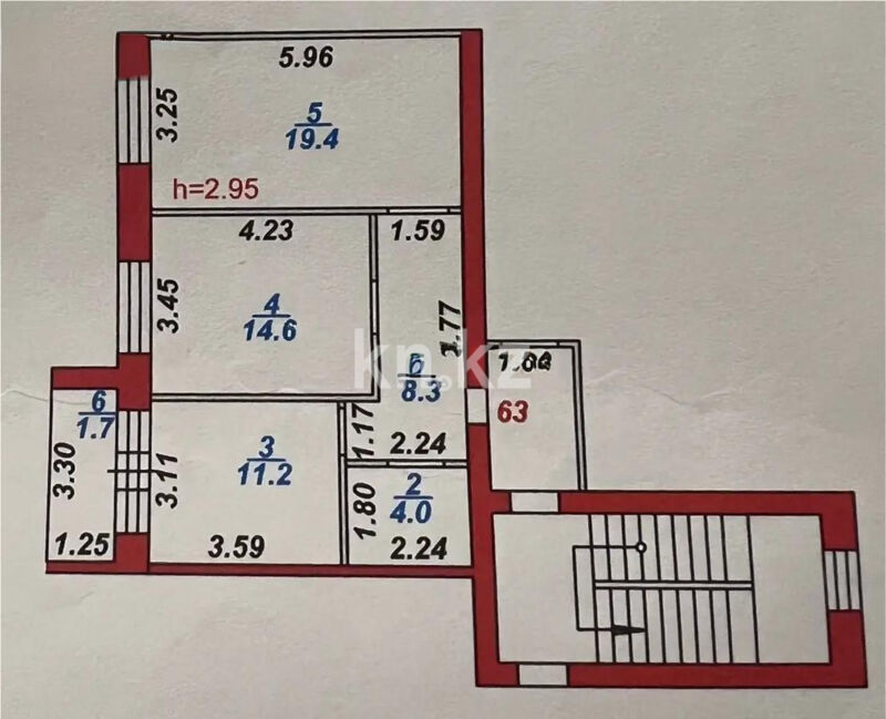 Продажа 2-комнатной квартиры, 59 м² - Продажа квартир в Михайловке Караганды - страница 5 фото 2 из 2