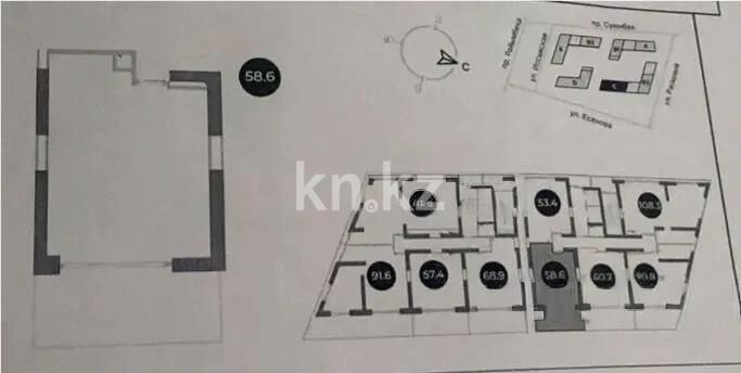 Продажа 2-комнатной квартиры, 58.6 м² - Продажа двухкомнатных квартир от собственников в Алматы - страница 14 фото 1 из 1
