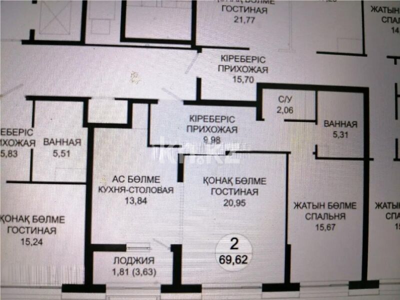 Продажа 2-комнатной квартиры, 69.62 м² - Продажа двухкомнатных квартир в р-не Есиль Астаны - страница 26 фото 5 из 5