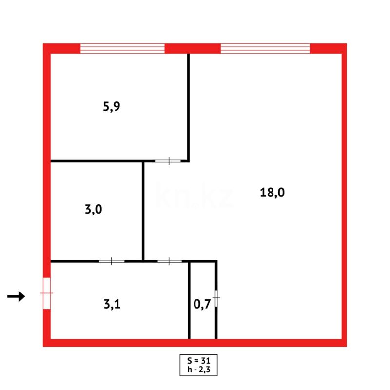 Продажа 1-комнатной квартиры, 30 м² - Продажа недвижимости в Казахстане - страница 23 фото 10 из 10