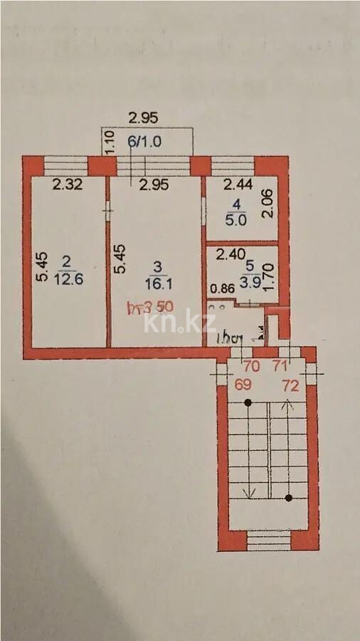 Продажа 2-комнатной квартиры, 41 м² - Продажа двухкомнатных квартир в Городе Караганды фото 6 из 6