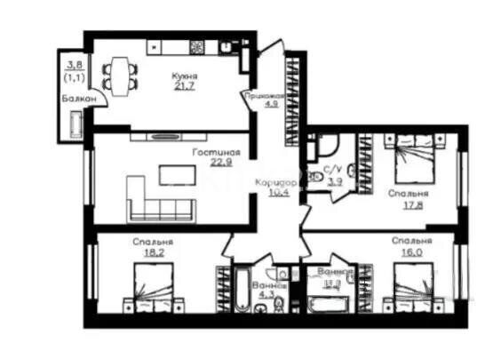 Продажа 4-комнатной квартиры, 127 м² - Продажа недвижимости в Алматы - страница 15 фото 2 из 2