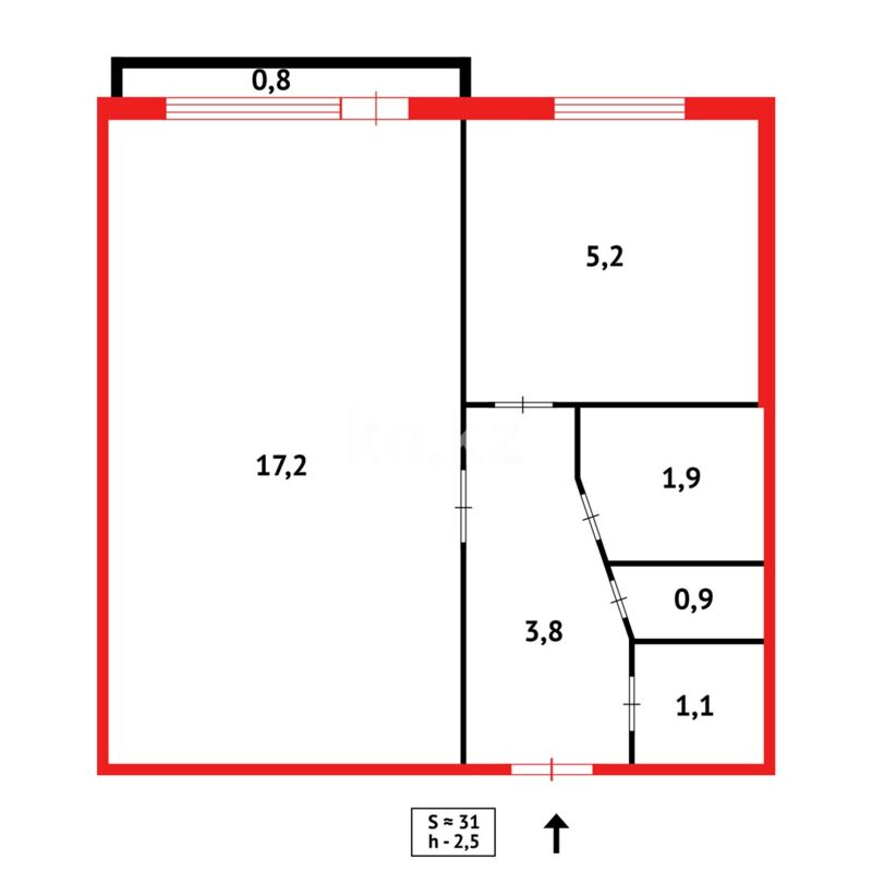 Продажа 1-комнатной квартиры, 30 м² - Продажа квартир в панельном доме в Темиртау - страница 6 фото 2 из 2