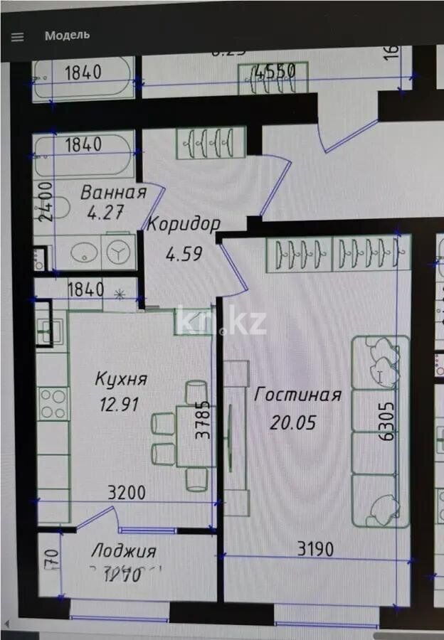 Продажа 1-комнатной квартиры, 43.7 м² - Продажа квартир в Казахстане - страница 204 фото 1 из 1
