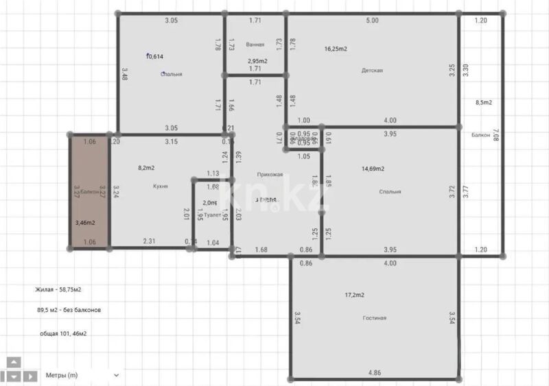 Продажа 4-комнатной квартиры, 88 м² - Продажа четырехкомнатных квартир в кирпичном доме в Алматы - страница 4 фото 7 из 7