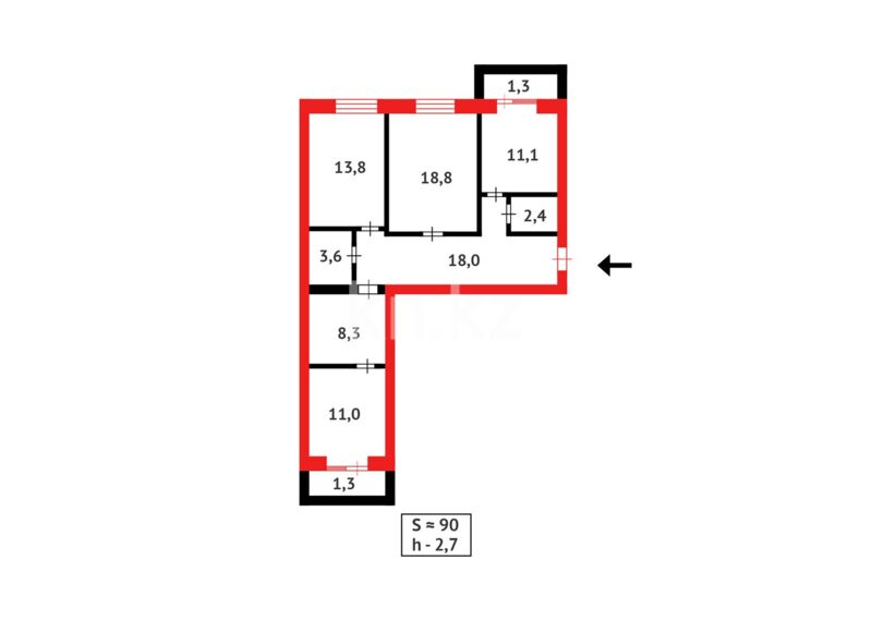 Продажа 3-комнатной квартиры, 90 м² - Продажа квартир в Казахстане - страница 163 фото 18 из 18