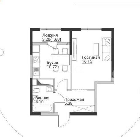 Продажа 1-комнатной квартиры, 38.95 м² - Недвижимость в Алматы фото 1 из 1